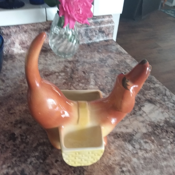 Vintage Wiener Dog Pottery Planter - Picture 5 of 5